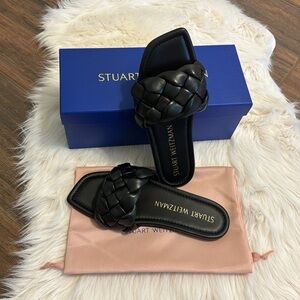 Stuart Weitzman Braida Flat Slide - 7.5B - Black